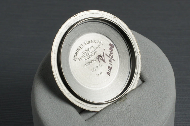 1961 Rolex GMT 1675 PCG with Glossy Gilt Chapter Exclamation Ring Dial