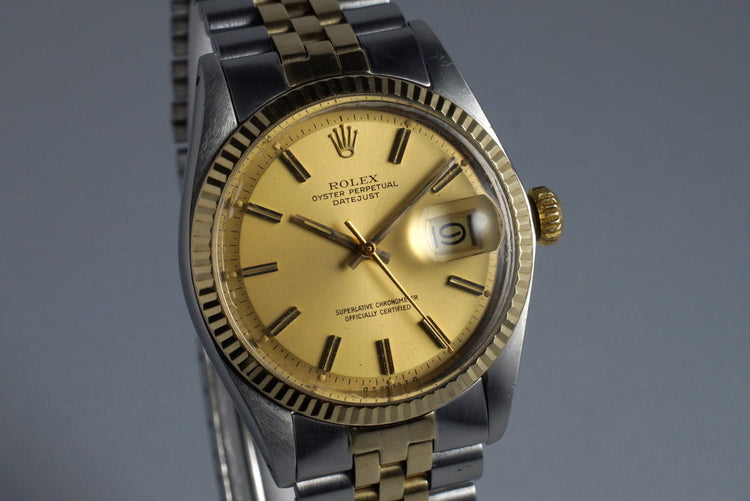 1972 Rolex Two Tone DateJust 1601 with Champagne Sigma Dial