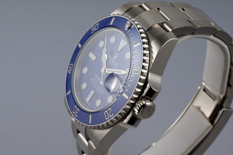 2016 Rolex WG Blue Submariner 116619 with Box and Papers