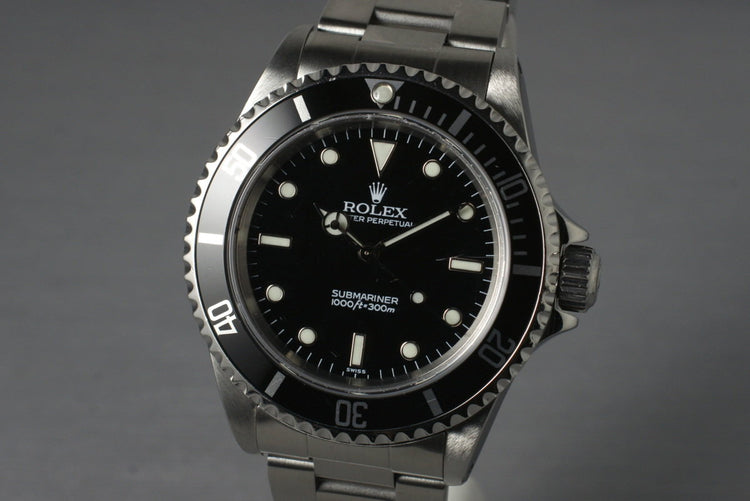 1999 Rolex Submariner 14060 with Box and Papers