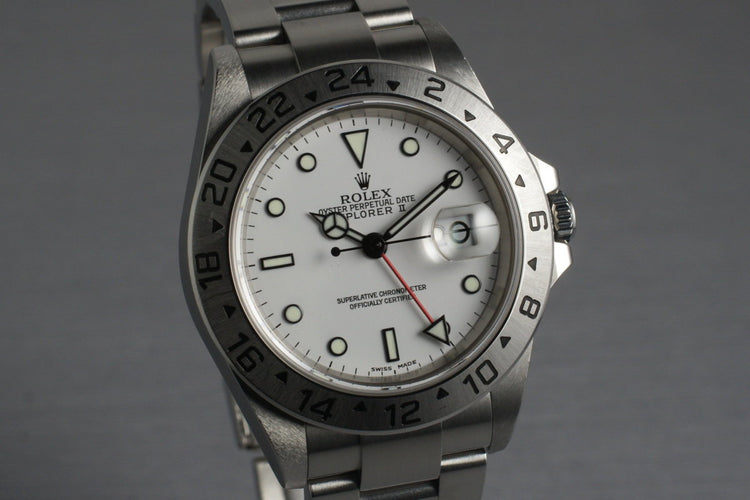 2003 Rolex Explorer II 16570 with White Dial