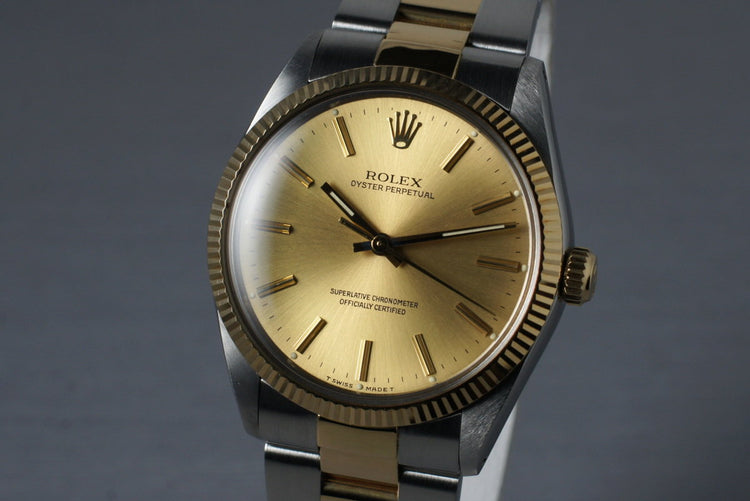 1988 Rolex Two Tone Oyster Perpetual 1005 with Box and Papers