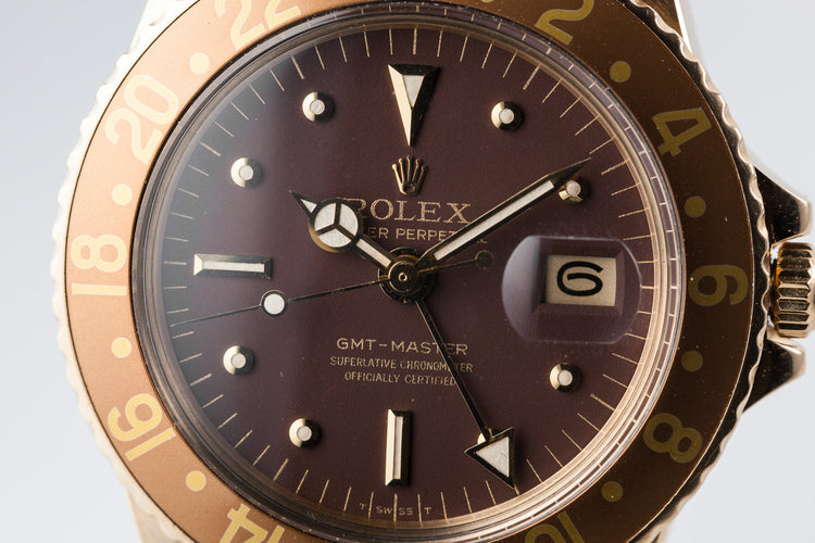 1970 Rolex 18K GMT-Master 1675 with Root Beer Dial