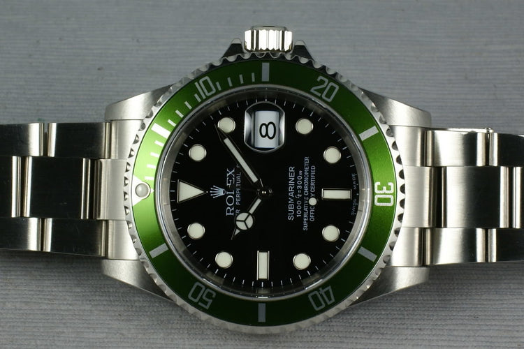 Rolex Green Submariner 16610 LV Mark 1 dial with Box and Papers