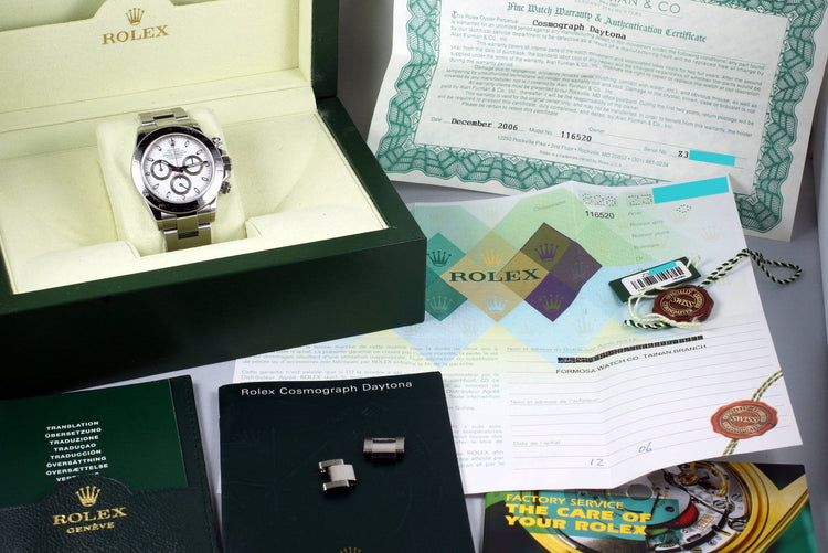 2006 Rolex Daytona 116520 White Dial with Box and Papers