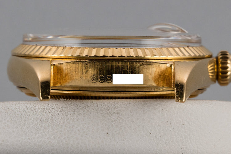 1969 Rolex 18K YG DateJust 1601 with No Lume Champagne Dial