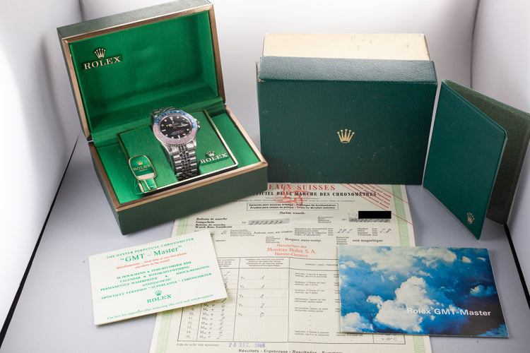 1968 Rolex GMT-Master 1675 "Pepsi" MK I Dial with Box and Papers