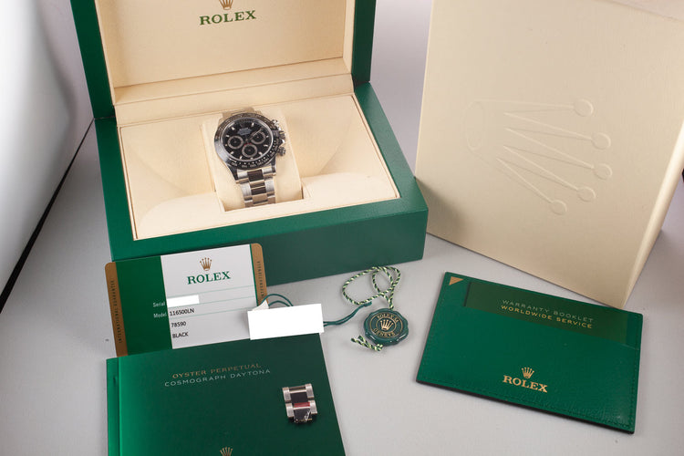 2019 Rolex Daytona 116500LN Black Dial with Box and Papers