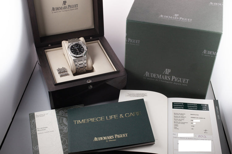 2013 Audemars Piguet Royal Oak 15300ST.00.1220ST.03 Black Dial with Box and Papers