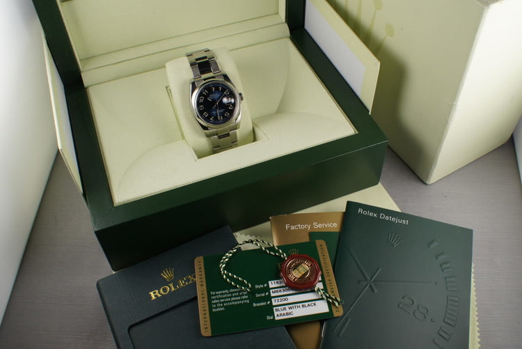 2007 Rolex Datejust 116200 with Blue and Black Arabic Dial