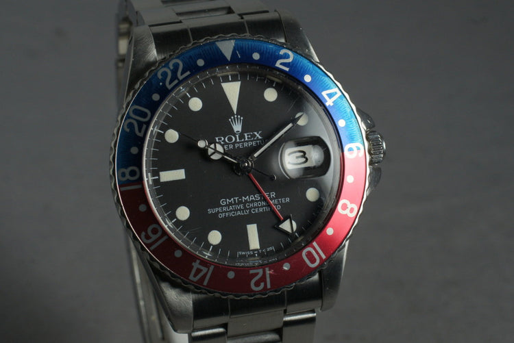 1963 Rolex GMT 1675 PCG with Box and Papers