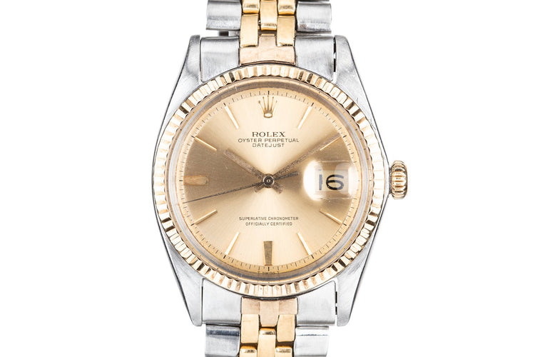 1967 Rolex TwoTone DateJust 1601 with Gold No Lume Dial