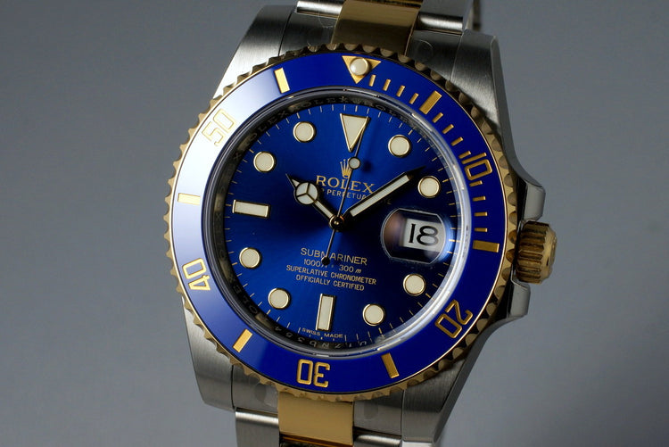 2015 Rolex Two Tone Submariner 116613LB with Box and Papers