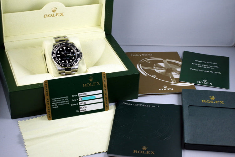 2009 Rolex GMT II 116710 with Box and Papers