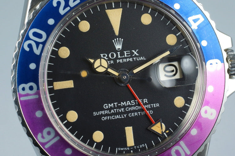 1967 Rolex GMT 1675 Mark I Dial with Fuchsia Bezel