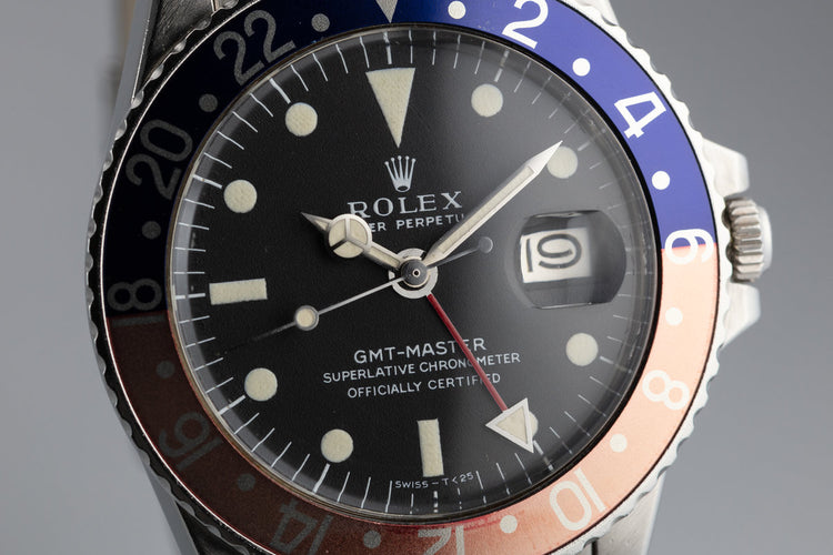 1971 Rolex GMT-Master 1675 with Faded "Pepsi" Bezel Insert