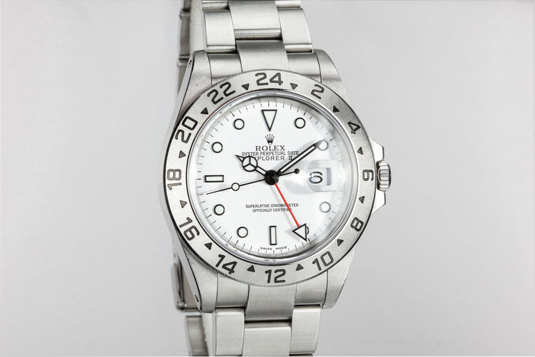 2002 Rolex Explorer II 16570 White Dial