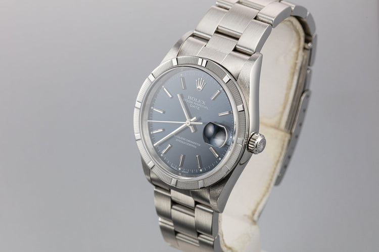 2000 Rolex Date 15210 Blue Dial with Box and Papers