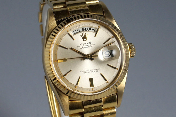 1965 Rolex YG Day-Date 1803 with Big Rolex Logo Bracelet
