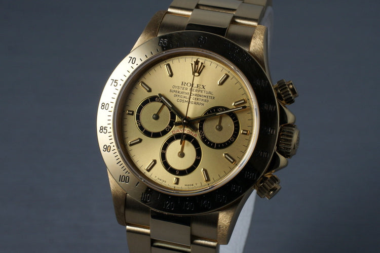 1990 Rolex 18K YG Zenith Daytona 16528 with Box and Papers