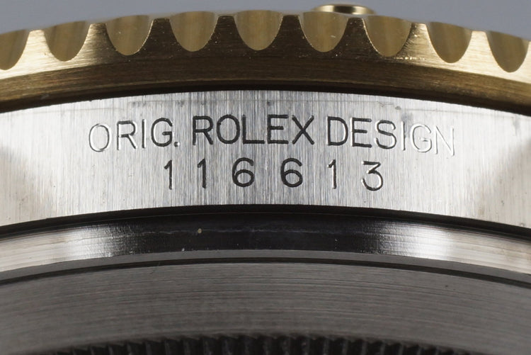 2012 Rolex Two Tone Submariner 116613 Black Dial