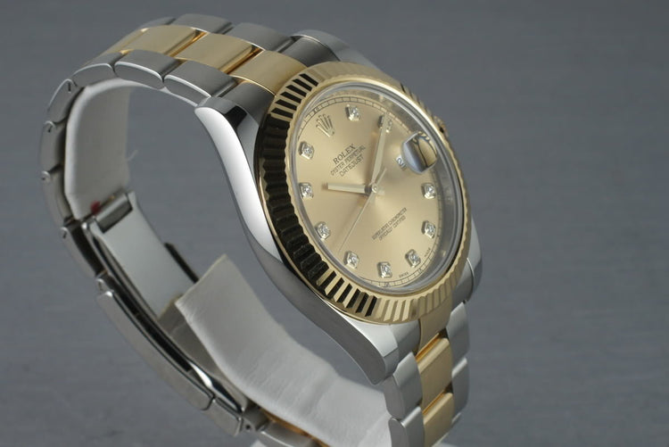 Rolex Datejust II 116333 with Champagne Diamond Dial