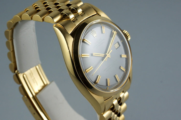 1972 Rolex YG DateJust 1600 Blue ‘Wide Boy’ Sigma Dial