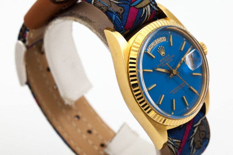 1972 Rolex YG Day-Date 1803 Blue Stella Dial