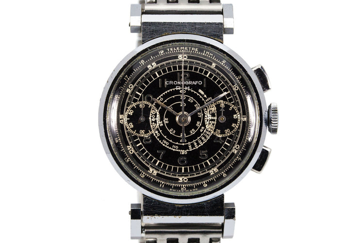 Vintage Cronografo D.H. 2-Register Chronograph with Black Dial
