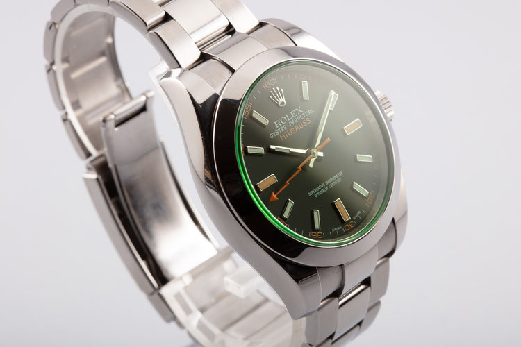 2011 Rolex Milgauss Green 116400GV with Card