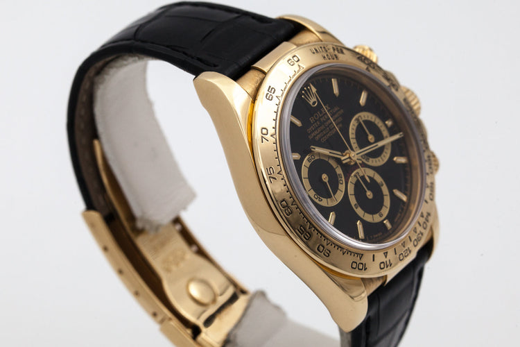 1999 Rolex YG Zenith Daytona 16518 Black Dial