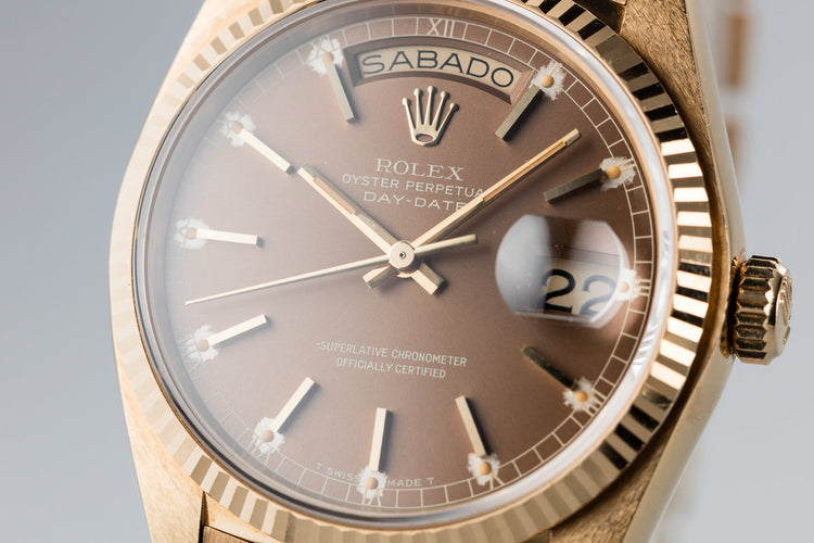 1979 Rolex Day-Date 18038 Brown Dial with Service Papers