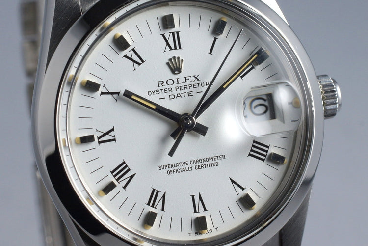 1982 Rolex Date 15000 White Roman Dial