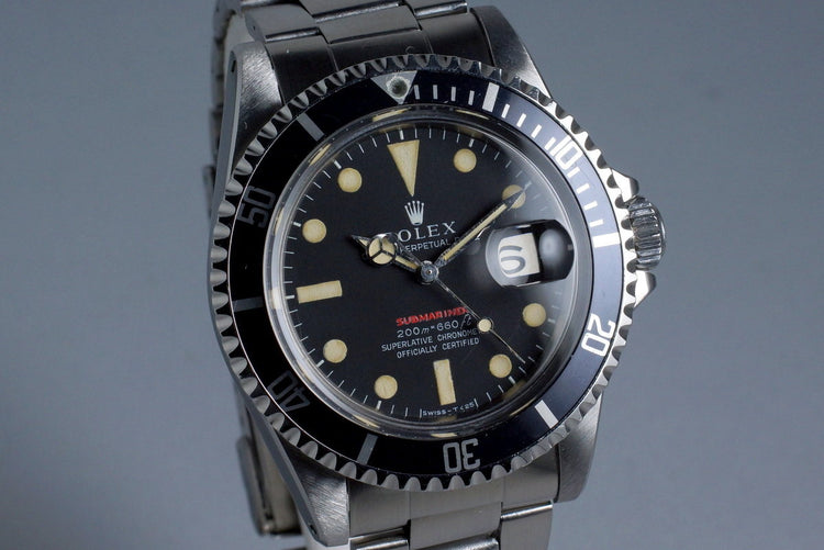 1969 Rolex Red Submariner 1680 Mark II Meters First Dial