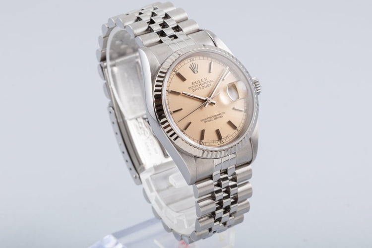 1995 Rolex Unpolished Case DateJust 16234 with Silver Patina Dial