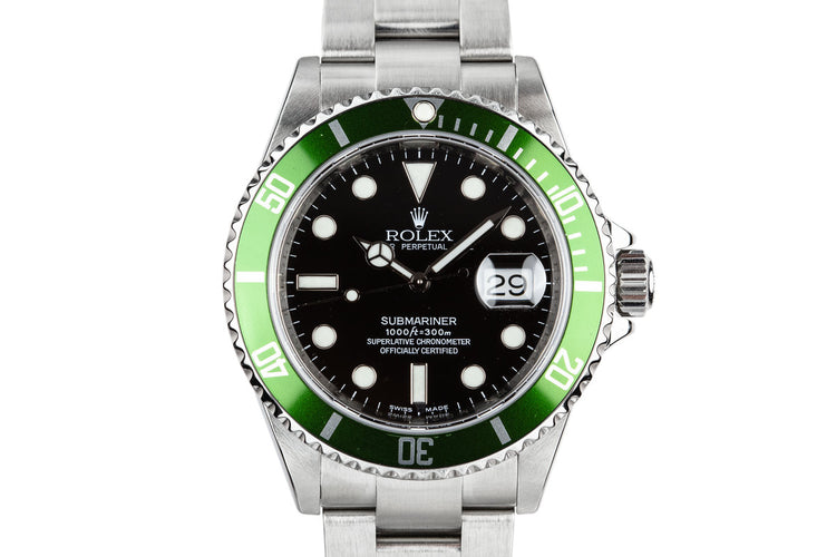 2007 Rolex Green Submariner 16610 with Box
