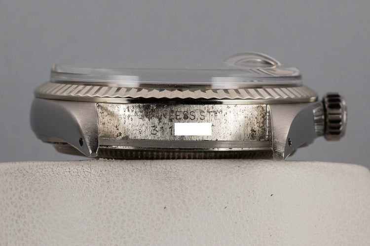 1972 Rolex DateJust 1601 with No Lume Silver Wideboy Dial