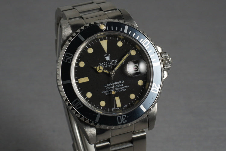 1983 Rolex Submariner 16800 Matte Dial with Box and Papers