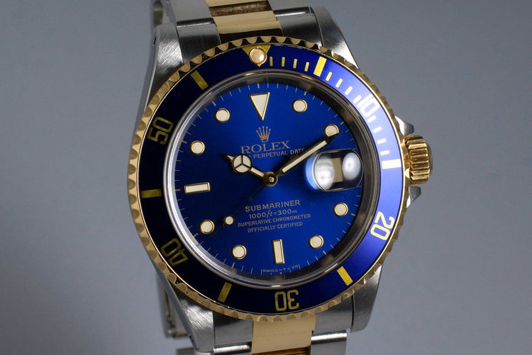 1993 Rolex Two Tone Blue Submariner 16613