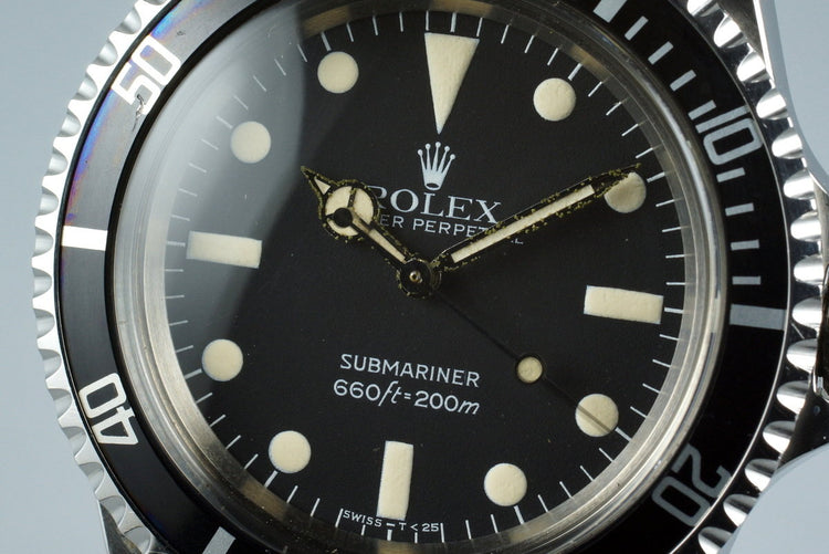 1982 Rolex Submariner 5513 Mark IV Maxi Dial with Box and Papers