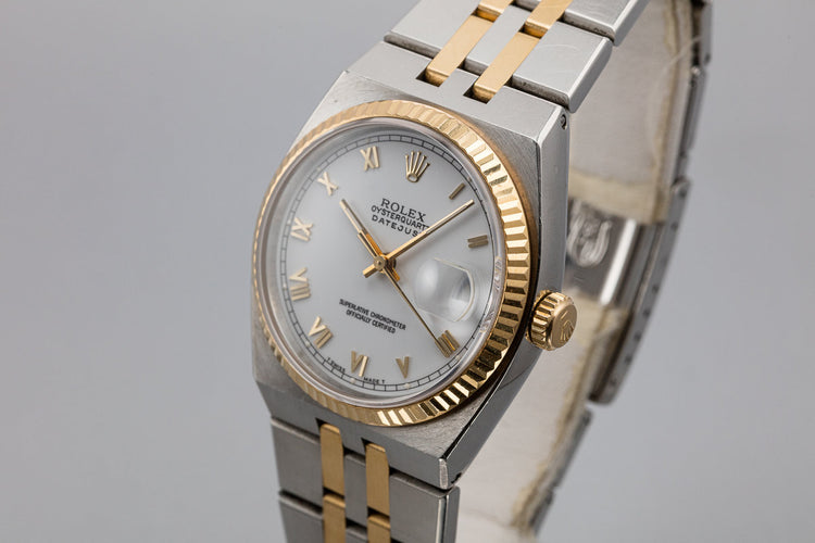 1991 Rolex Two Tone OysterQuartz DateJust 17013 with White Roman Numeral Dial