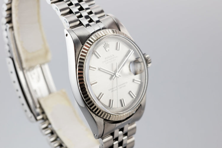 1968 Rolex DateJust 1601 with Silver No Lume "Wide Boy" Dial