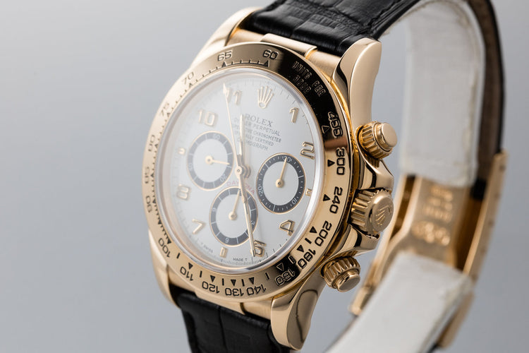 1995 Rolex YG Zenith Daytona 16518 White Dial with Box