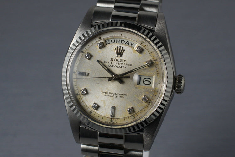 1969 Rolex 18K White Gold Day-Date 1803 with Factory Diamond Dial
