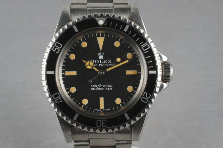 Rolex Submariner 5513 with orange creamy colored lume