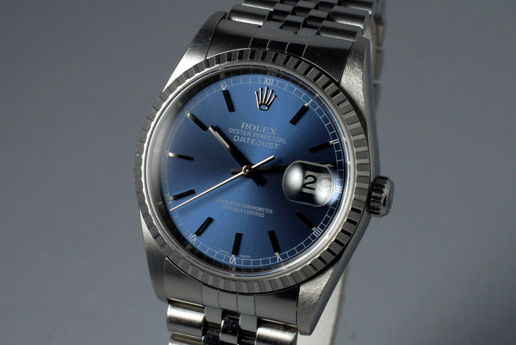 2003 Rolex DateJust 16220 Blue Dial
