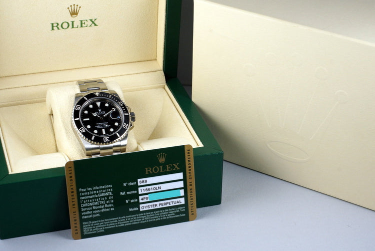 2013 Rolex Ceramic Submariner 116610 with Box and Papers