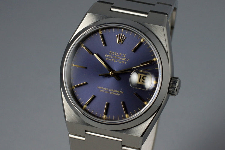 1980 Rolex OysterQuartz Datejust 17000 with Box and Papers