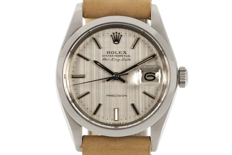 1971 Rolex Air King Date 5700 Silver Linen Dial
