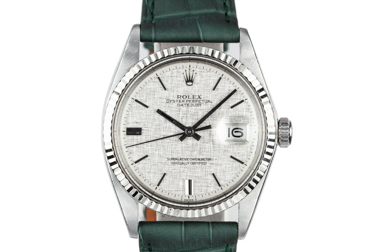 1971 Rolex DateJust 1601 with No Lume Linen Dial